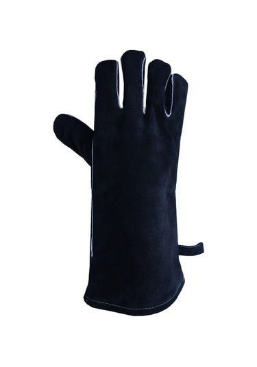 Techbloom Xl Siyah Turuncu Dikişli Dayanıklı Deri İş Eldiveni Kaynak Bahçe Çiftlik Sürüş İçin