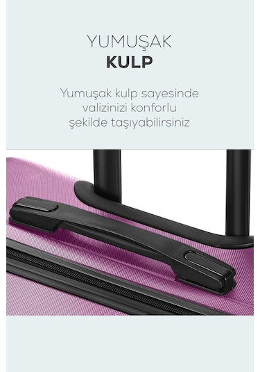 Spring Model Mor Renk 2'li Valiz Seti Kabin + Orta Mor