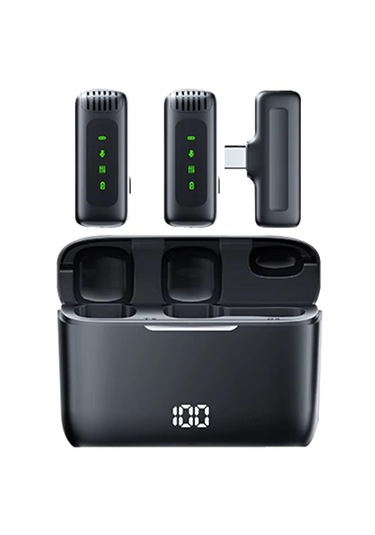 Type-c Uyumlu Yeni Kablosuz Yaka Mikrofonu Taşınabilir Şarj Kutus