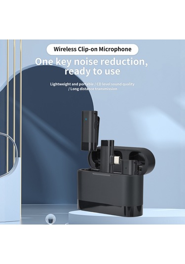 Teltree Kablosuz Kolluk Mikrofonu, İki Transmitterlı, Şarj Kutusu İle, Telefon Canlı Yayın Ve Röportaj İçin Gürültü Azaltıcı, Type-c Arayüzü