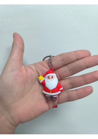 Yılbaşı Temalı Anahtarlık Yeni Yıla Özel Sevimli Ve Anlamlı Hediye Altın - Kırmızı