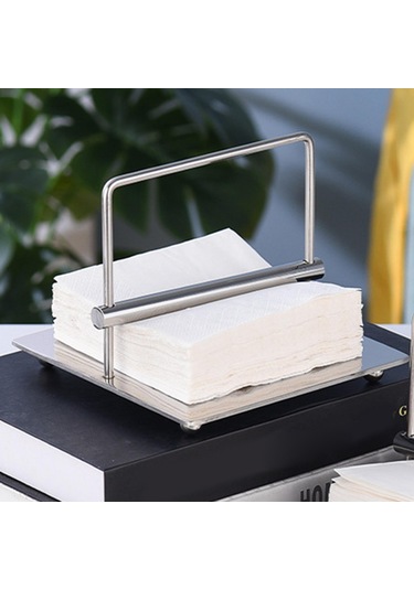 Homyl Kağıt Mendil Dispenseri Kafe Kartları Havlu Organizasyon Gümüş