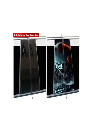 Korku Palyaço Araba Çıkartma Otomobil B Sütun Su Geçirmez Güneş Koruyucu Dekorasyon Kapağı 009 2pcs 1 Piece Set