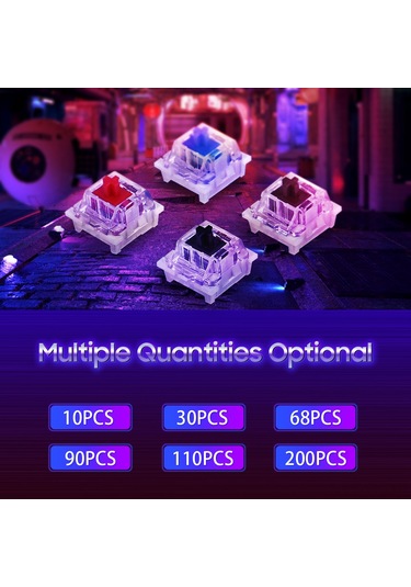 Genel Mekanik Klavye Şaft Anahtarı Değiştirilebilir Mekanik Klavye Anahtarı Outmu Mekanik Kahverengi Anahtar 90 Adet Optik