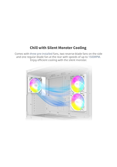 Montech Xr, Atx Mid-tower Pc Oyun Kasası, 3 X 120mm Argb Pwm Fanlar Önceden Yüklenmiş, Tam Görünüm Ç