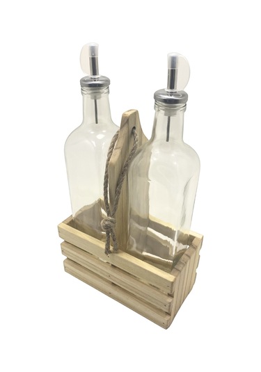 Ahşap Doğal 2li Set Yağdanlık Ve Sosluk Takımı Set Ihlamur - Kavak 1 Set Ahşap