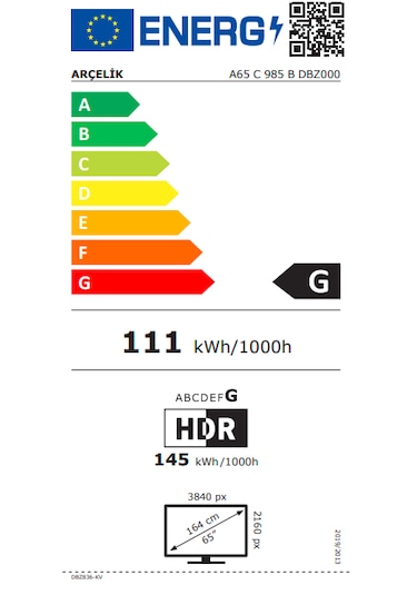 Arçelik A65 C 985 B Imperium 9 65" 4K Ultra HD Android Smart LED TV