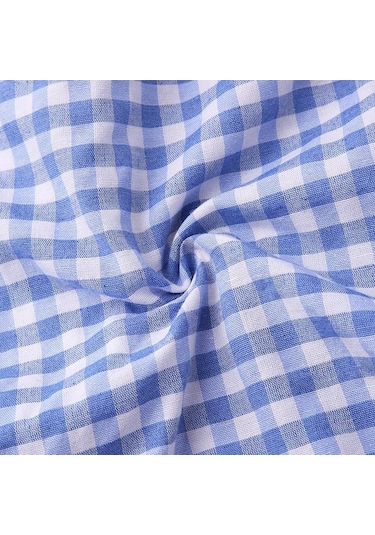 Lacivert Zanzea Bayan Kareli Ekose O Yaka Günlük Gevşek Uzun Elbise S Lacivert