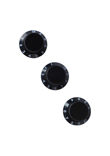 Hfambition 3'lü Siyah Altın Yazılı Plastik Gitar/bas Potansiyometre Kapağı - Ses Ve Ton Kontrol Devresi Yer Değiştirme Parçası