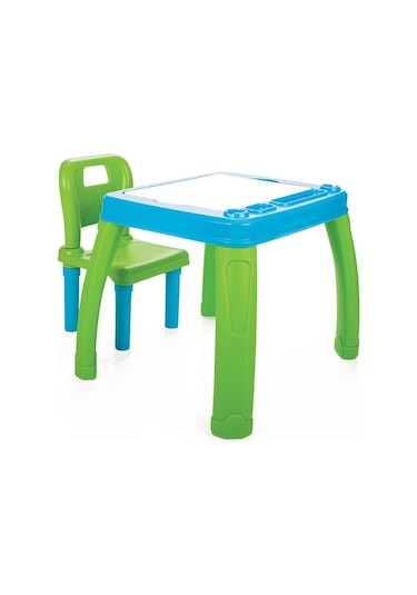 Pilsan Sandalyeli Çalışma Masası 03-402 - Aktivite Masası ✅ Mavi Yeşil