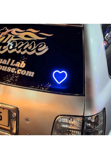 Araba Iç Dekoratif Ortam Işığı Kalp Şeklinde Atmosfer Lamba Neon Renk Red 1 1 Piece Set