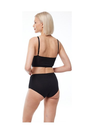 Malabadi Kadın Siyah 2 Li Paket Pamuk Elastan Sabrina Yüksek Bel Slip Külot 114 Siyah