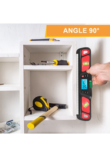 Vkemall Dijital Açı Ölçer Magnetlı Paslanmaz Çelik - Yükseklik/eğim Ölçümü, Geri Aydınlatmalı Ekran, Veri Kilidi Fonksiyonu