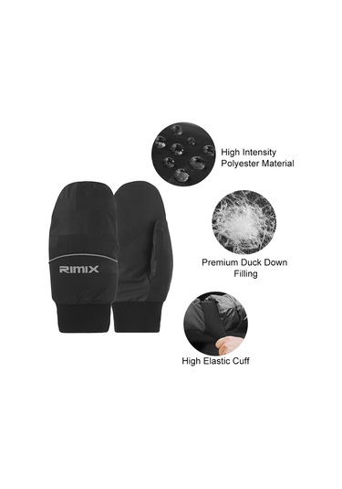Wezone Kışlık Su Geçirmez Kaz Tüyü Eldiven - Sıcak Tutar Ve Rahattır Siyah