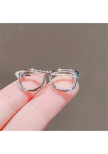 Gümüş Küçük Gözlük Broş Rozet Giyim Aksesuarları Takı Broş