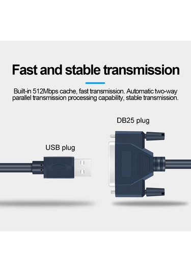 Usb Lpt Yazıcı Dnüştürücü Kablosu 1 Metre