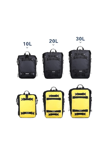 Rhinowalk Çok Fonksiyonlu Motosiklet Arka Koltuk Çantası Kombinasyonu Arka Raf Pannier, Renk: Siyah 30l Siyah