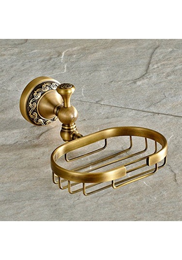 Reedark Duvar Takılı Antika Pirinç Sabun Kutusu - Pas Koruyucu, Zengin Desenli, Banyo/oda Kullanıma Uygun, Kolay Kurulum Kahverengi