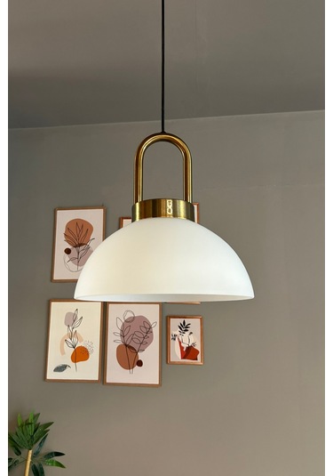 Perry Cam Beyaz Tekli Avize Eskitme Kilit Kafa Başlık Retro Sarkıt Lamba Restoran Salon Aydınlatma Beyaz