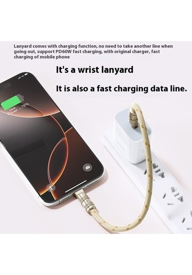 Pazly 30cm Type-c'den Type-c'ye 60w Hızlı Şarj Çinko Alaşımlı Veri Kablo Telefon Kordonu