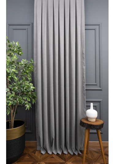 Evdepo Home Gri Fon Perde Tek Kanat (539795293) Gri