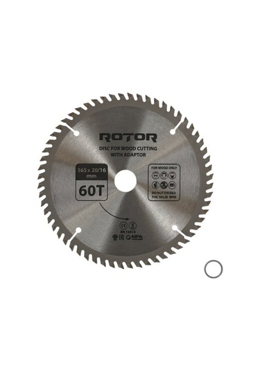 Ahşap Kesme Diski Rotor 165 20/16 Adaptörlü 60t