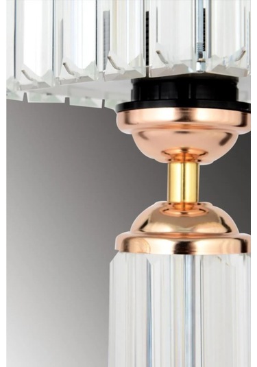 İstanbul Avize Kristal Taşlı Gold Kasalı K-12 Gold Taş Kafalı Abajur