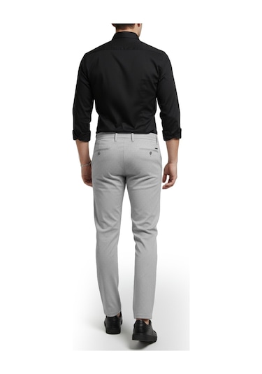 Deepsea Erkek Gri Likralı Gofre Kumaş Beli Lastikli İpli Slim Fit Günlük Pantolon 2600650 Gri