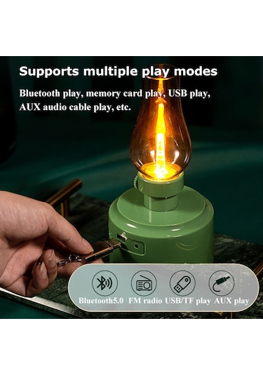 Geeksen C210 Pembe Klasik Makyajlı Fener, Bluetooth Hoparlör, Led Işık, Uyku Ses Makinesi, Taşınabilir Dış Mekan Kamp Cihazı