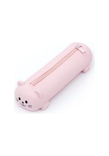 Sevimli Kız Çocukları İçin Silikon Kalem Kutusu, İlkokul Ve Anaokulu Öğrencilerine Özel Renkli Ve Dayanıklı Kırtasiye Malzemesi, Kalemlik Pembe