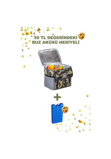 BestÇanta PRO+ 12 Litre Termos Piknik Çantası Yalıtımlı Termal Soğutucu Buzluk Çanta Kamuflaj