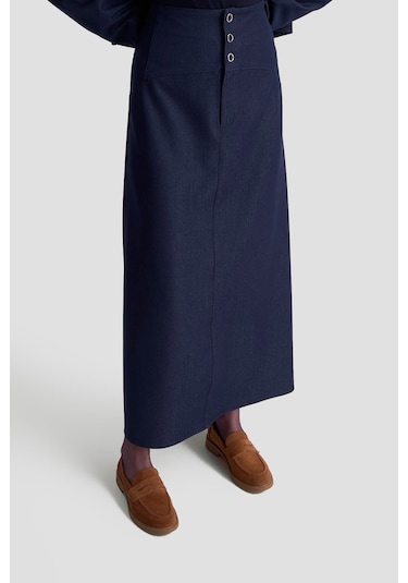 Armine Blazer Ceketli Tencel Takım 25kd1706 Lacivert Lacivert