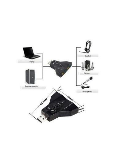 7.1 Virtual Sound 3D USB Ses Kartı Sound Card Laptop - Desktop