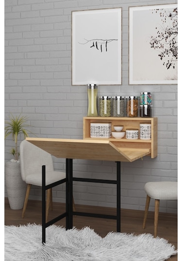 Dekorfim DF01106AC Duvara Monte Pratik Katlanır Kırma Mutfak ve Yemek Masası