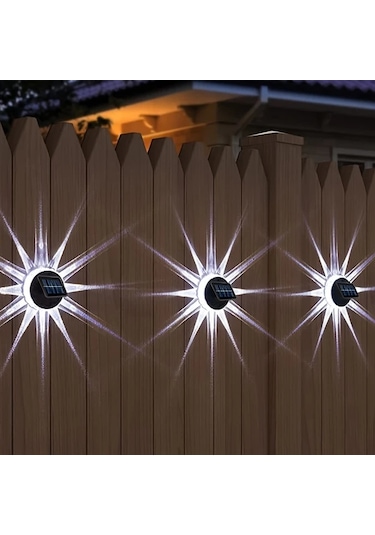 Xuweiwei 4 Adet Güneş Enerjili Sıcak Işık Açık Duvar Lambası Ip65 6led Dekoratif Aydınlatma Bahçe Veranda Sıcak Işık
