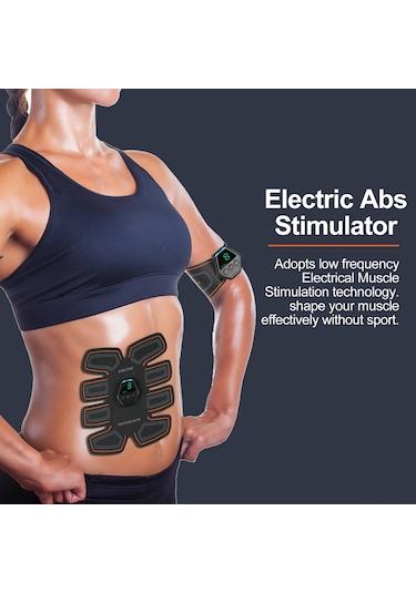 Xiyyadms 10 Modlu 20 Kademeli Karın Kası Güçlendirici, Şarj Edilebilir Pil, Ev Ve Ofis Kullanımı İçin Pratik Kas Geliştirme Aleti Siyah