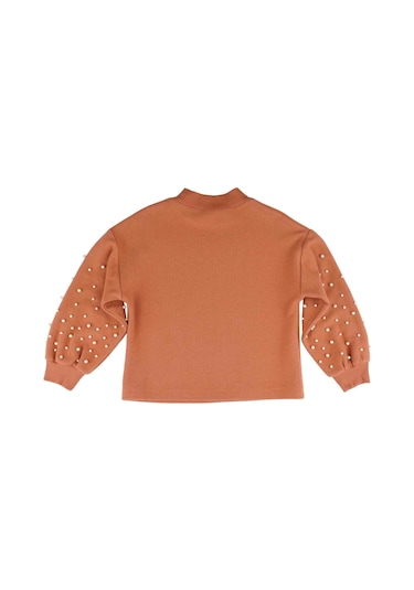 Bestkids Kız Çocuk Balon Kollu İnci Detaylı Sweatshirt 001