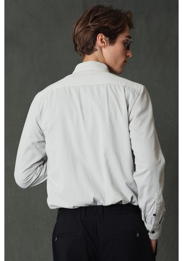 Lufian Watt Regular Fit Kadife Erkek Spor Gömlek Taş