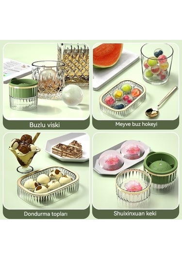 Tongxida Luckystar1 Hızlı Dondurucu Ev Gıda Sınıfı Buz Hokeyi Kalıbı Yeşil Yeşil