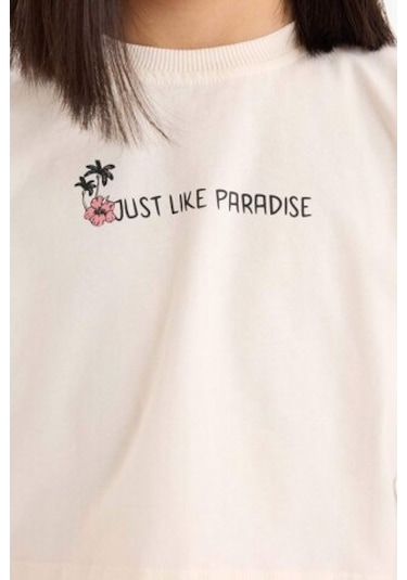 DeFacto Kız Çocuk 2'li Takım Baskılı Kısa Kollu Tişört Beli Lastikli Şort E3819A825SMER233 Ekru DeFacto Kız Çocuk 2'li Takım Baskılı Kısa Kollu Tişört Beli Lastikli Şort E3819A825SMER233 Ekru