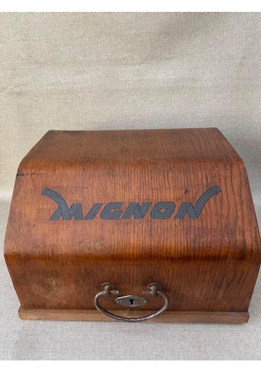 AEG Mignon 4 Antika Daktilo - Koleksiyonluk Ahşap Kasalı Daktilo No5