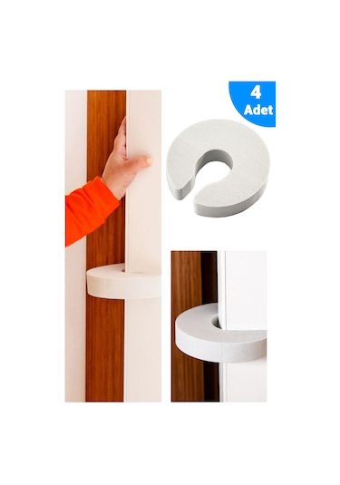 Baby Lock Kapı Koruyucu Bebek Çocuk Kapı Stoperi 4 Adet Çok Renkli