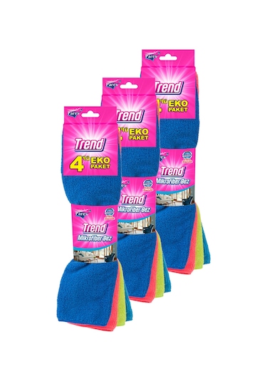 Trend Mikrofiber 4'lü Açık Temizlik Bezi Üçlü Paket Diğer