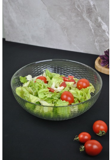 Lola Cam Salata Tabağı Sunum Cips Tabak 22 Cm Servis Kasesi- 1 Ad