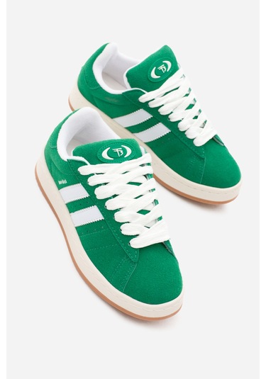 Tonny Black Kadın Yeşil Termo Taban Yanı Şeritli Bağcıklı Spor Ayakkabı Tbzer005 147 Yeşil