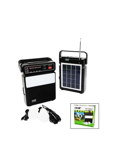 3ın1 - Solar2in1 Dik Model El Feneri - Radyo - Mp3bluetooth - Usb/ Tf Port - 2 Parça Ampul Kablolu Çok Renkli