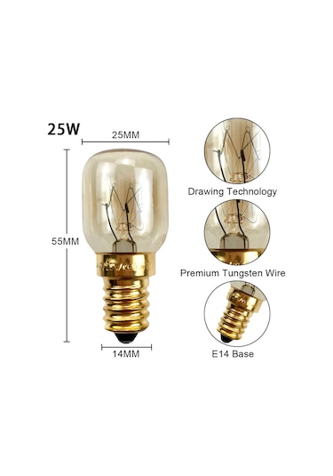 E14 Fırın Ampul For 25w Brass Lamp Head Beyaz