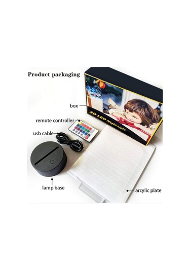 Wezone Anime Temalı Kumandalı Gece Lambası -原神 Karakter Desenli Işıklı Dekoratif Aydınlatma Şeffaf