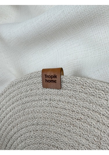 Beyaz Hasır Supla Amerikan Servis Şık Çeyiz Takımı Örgü Sunum Tabak Altlığı Beyaz