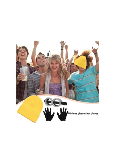 Jl Komik Dekoratif Sahne Cosplay Küçük Sarı Adam Gözlük Ve Şapka